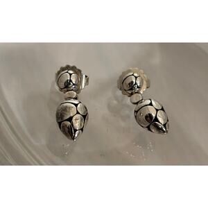 John Hardy Kali Sterling Pebble Acorn Drop Earrings Pierced